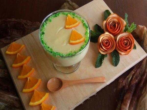 طرز تهیه فرنی پرتقالی